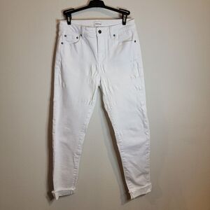 PISTOLA White distressed Frayed Cuff Jeans size 27